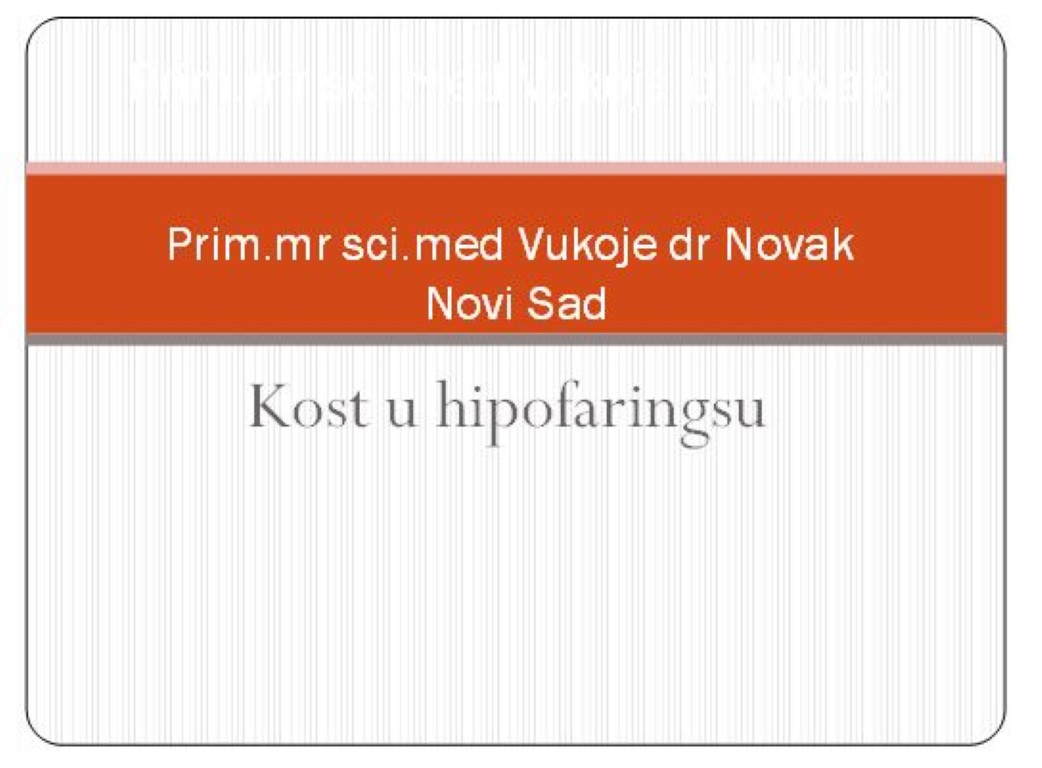 Predavanja - Dr. Novak Vukoje